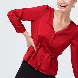NWT J. Crew Satin back crepe button-front blouse